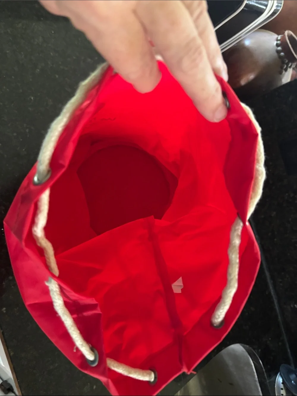 Vintage 1982 World's Fair Red Drawstring Bag